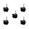 Service Caster 2'' Black Metal Hood Twin Caster with Brake Nylon Wheel 3/8 Thread Stem, 5PK SCC-TS02S50D-NYS-FB-B-381615-5 - alternate 1